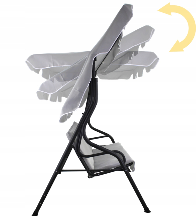 Leagan balansoar gradina Sersimo Cosenza, 3 locuri, 220kg, gri deschis [4]