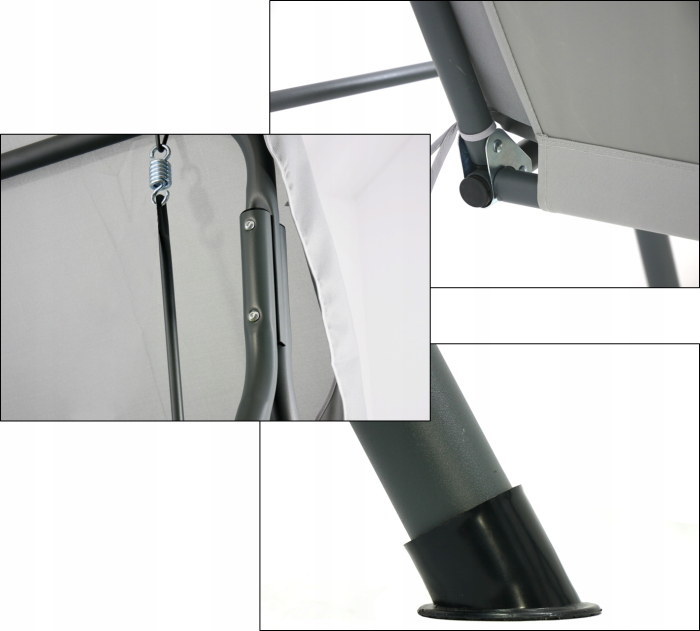 Leagan balansoar gradina Sersimo Cosenza, 3 locuri, 220kg, gri deschis [2]