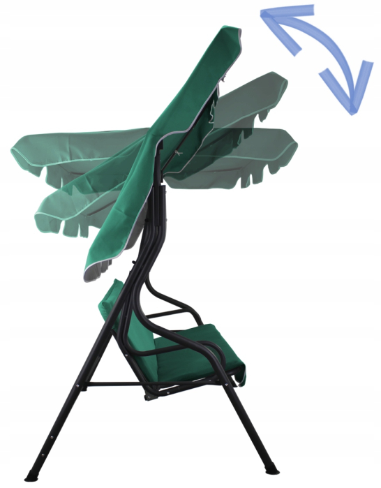 Leagan balansoar gradina Sersimo Modena, 3 locuri, 220kg, verde [9]