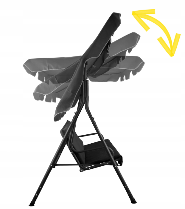 Leagan balansoar gradina Sersimo Trieste, 3 locuri, 220kg, negru [6]