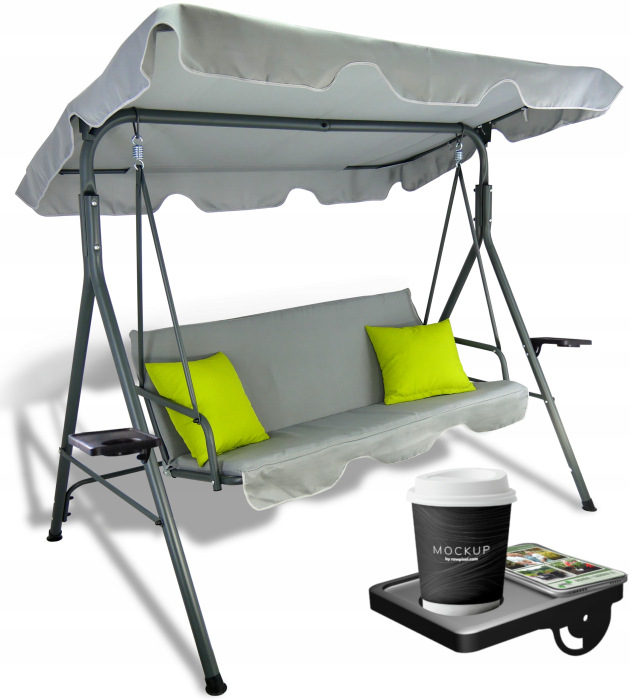 Leagan balansoar gradina Sersimo Vicenza, 3 locuri, 220kg, gri [3]