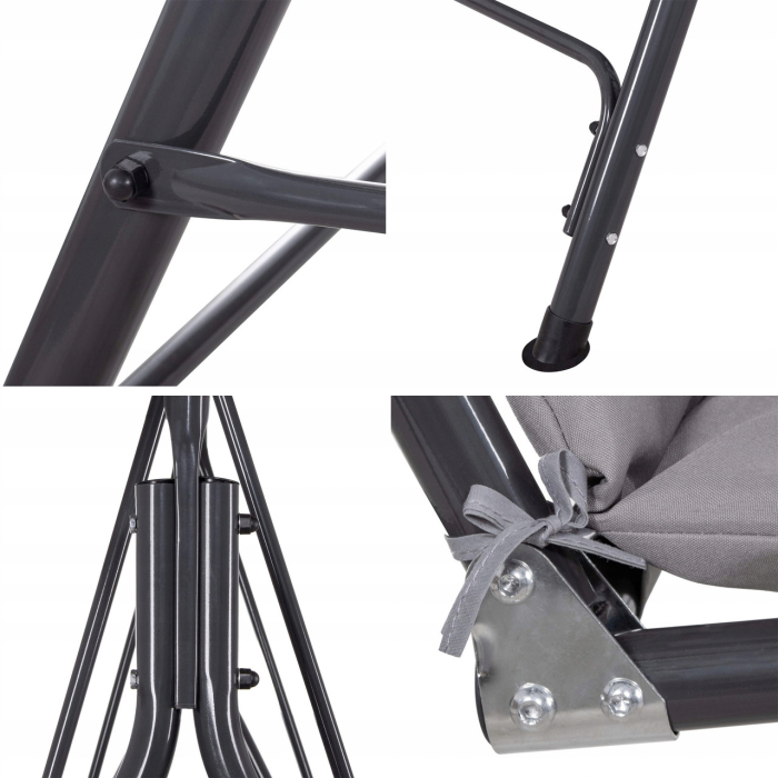 Leagan Balansoar Sersimo Luna GS13S cu Pernite pentru Terasa sau Gradina, 3 locuri, 220kg, gri [6]