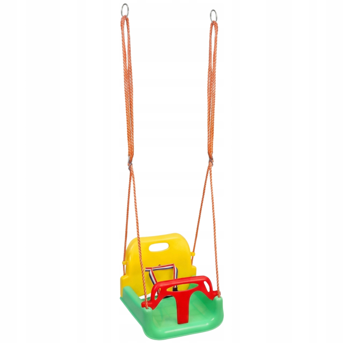 Leagan copii tip scaun, cu spatar, sistem blocare si centura siguranta, pana la 45 kg, 42x38x41 cm, multicolor [2]
