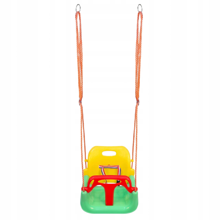 Leagan copii tip scaun, cu spatar, sistem blocare si centura siguranta, pana la 45 kg, 42x38x41 cm, multicolor [4]