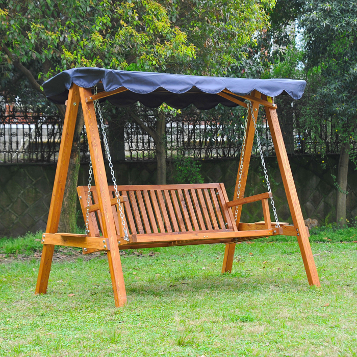  leagan de gradina cu 3 locuri, lemn, 200x130x185 cm [2]