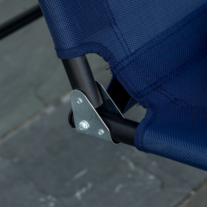  Leagan de Gradina cu 3 Locuri si Acoperis Reglabil din Material si Otel, 172x110x153 cm, Albastru inchis [8]