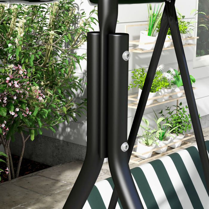  Leagan de Gradina cu 3 Locuri si Parasolar Basculant, 172×110×153 cm, Verde [8]