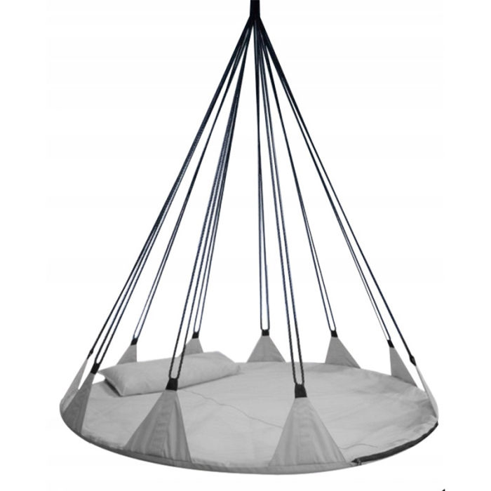 Leagan de gradina XXL Sersimo, suspendat tip pat, 150cm, gri [2]