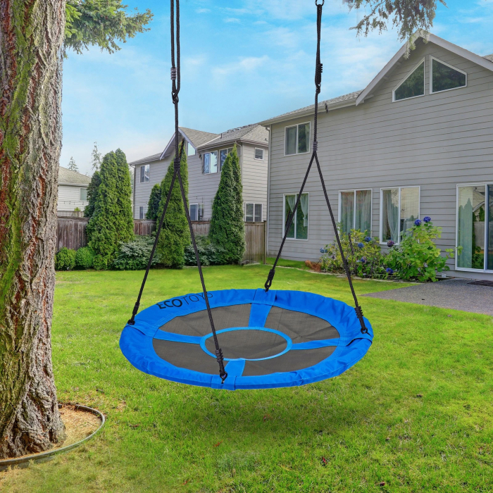 Leagan gradina tip cuib, diametru 100 cm, reglabil pe inaltime, maxim 150 kg, albastru [2]