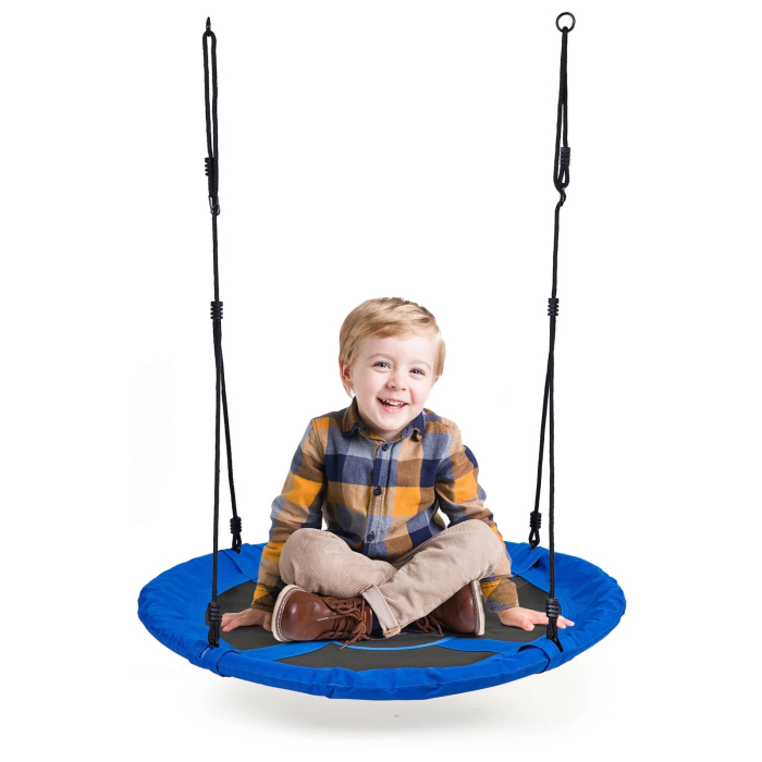 Leagan gradina tip cuib, diametru 100 cm, reglabil pe inaltime, maxim 150 kg, albastru [6]