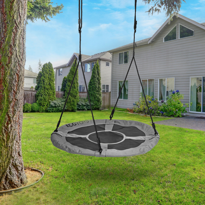 Leagan gradina tip cuib, diametru 100 cm, reglabil pe inaltime, maxim 150 kg, gri [2]