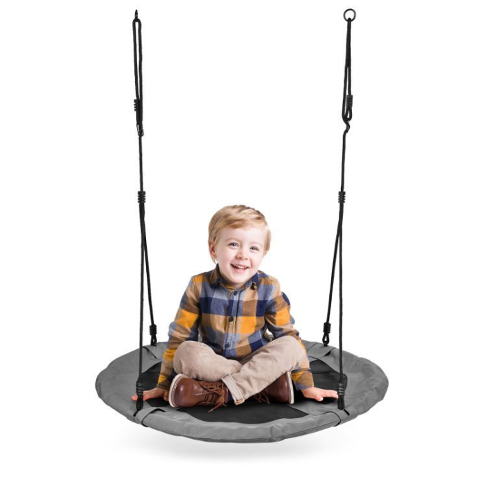Leagan gradina tip cuib, diametru 100 cm, reglabil pe inaltime, maxim 150 kg, gri [5]