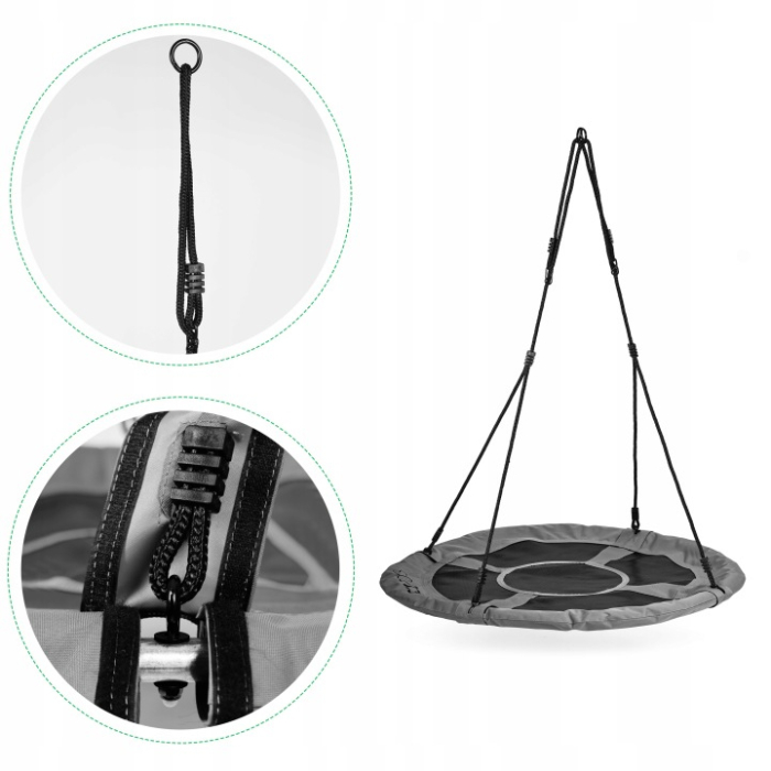Leagan gradina tip cuib, diametru 100 cm, reglabil pe inaltime, maxim 150 kg, gri [3]