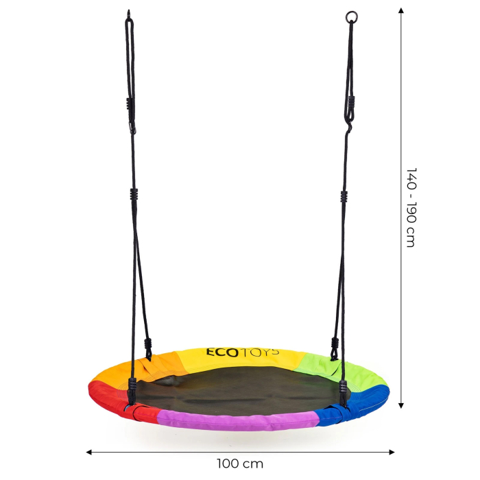 Leagan gradina tip cuib, diametru 100 cm, reglabil pe inaltime, maxim 150 kg, multicolor [6]