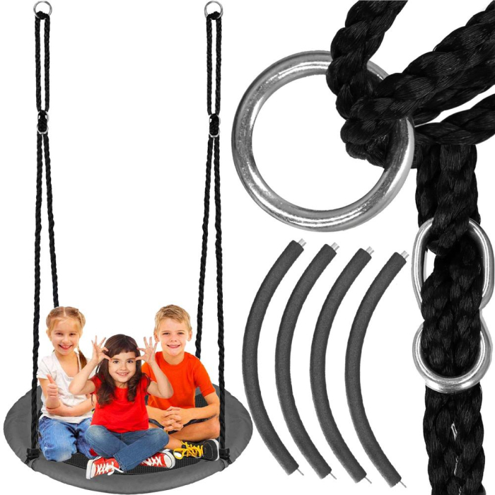 Leagan tip cuib 110cm, inaltime reglabila, 150 kg, Gri [6]