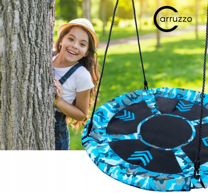 Leagan tip cuib Camuflaj 100cm, inaltime reglabila, 150 kg, Albastru Negru [3]