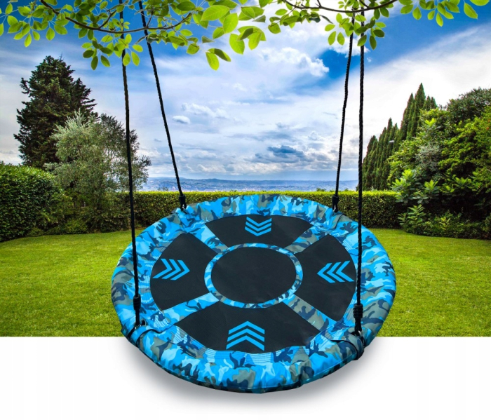 Leagan tip cuib Camuflaj 100cm, inaltime reglabila, 150 kg, Albastru Negru [8]