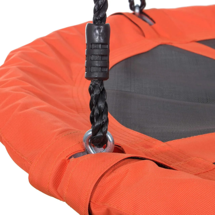 Leagan tip cuib D100 cm, cadru otel galvanizat 25 mm, franghii 10 mm, inaltime reglabila 1.4-1.9 m, max 150 kg, portocaliu negru [3]