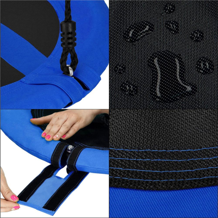 Leagan tip cuib Sersimo NS24, diametru 110cm, inaltime reglabila, pentru exterior, sarcina 150 kg, Albastru Negru [12]