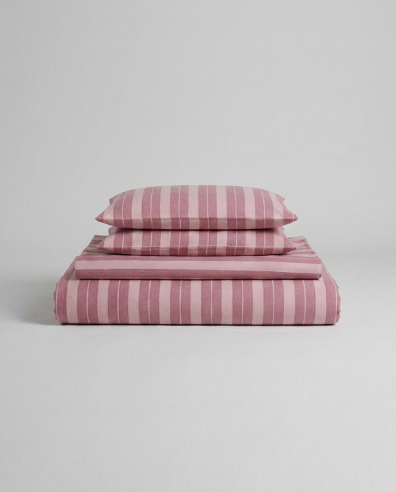 Lenjerie Brius de Pat 2 Pers. Natural Soft 4 Pcs, 40% bumbac, 60%poliester, Fata Perna 50x70 cm, Loving Plum [5]