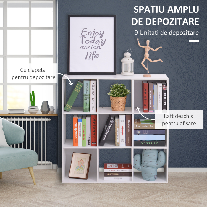  Librarie Alba Moderna 9 Compartimente 91 x 29.5 x 91 cm [4]