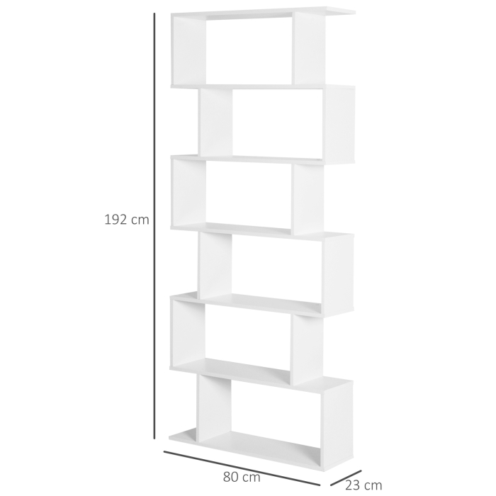  Librarie de Design Modern Rafturi Alb, 80x23x192cm [3]