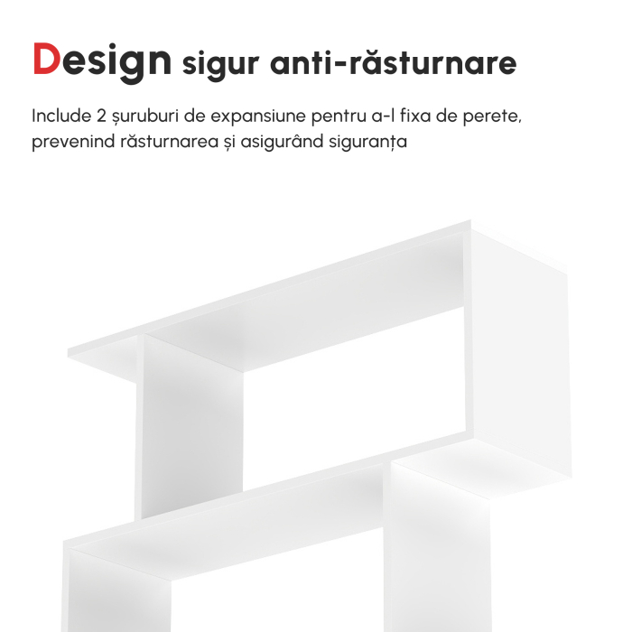  Librarie de Design Modern Rafturi Alb, 80x23x192cm [9]