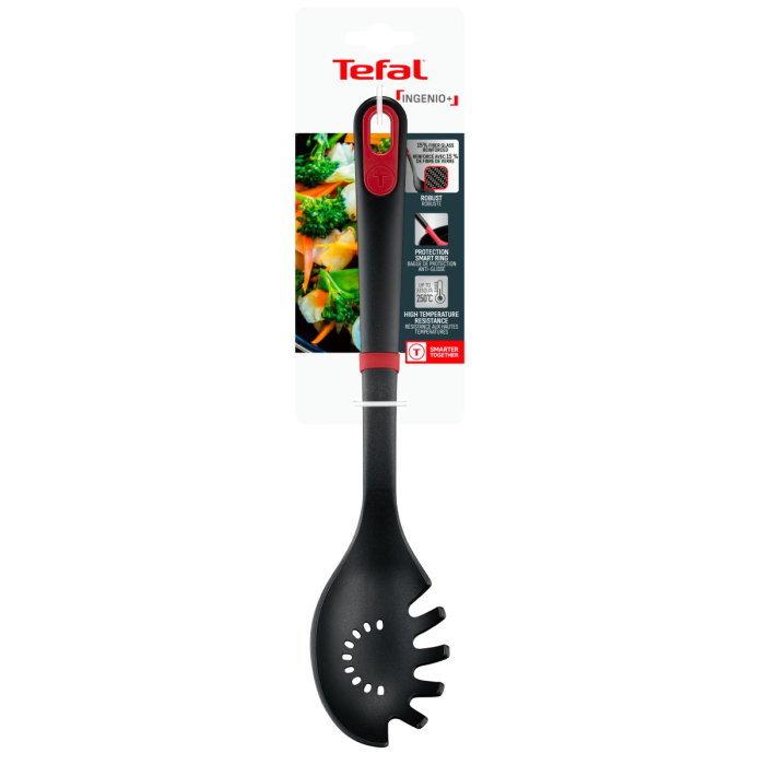 Lingura pentru paste Tefal Ingenio+ K1980234, plastic, rezistenta la temperaturi inalte, compatibilitate cu masina de spalat vase, negru & rosu [11]
