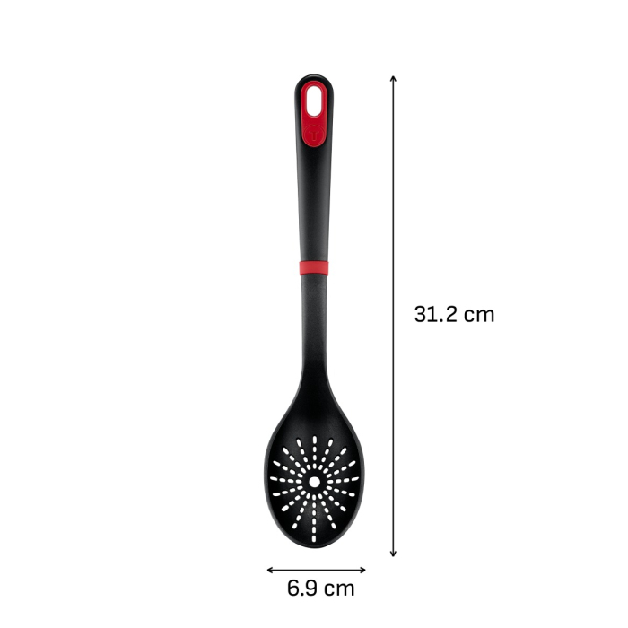 Lingura pentru strecurat Tefal Ingenio K1980634, rezistenta la temperaturi inalte, compatibilitate cu masina de spalat vase, plastic, negru & rosu [9]
