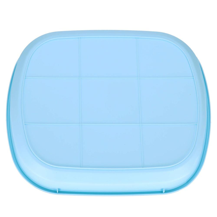 Litiera pisici lopatica plastic pp montaj simplu 2 piese, 40x33x11 cm, design compact, albastru alb [15]
