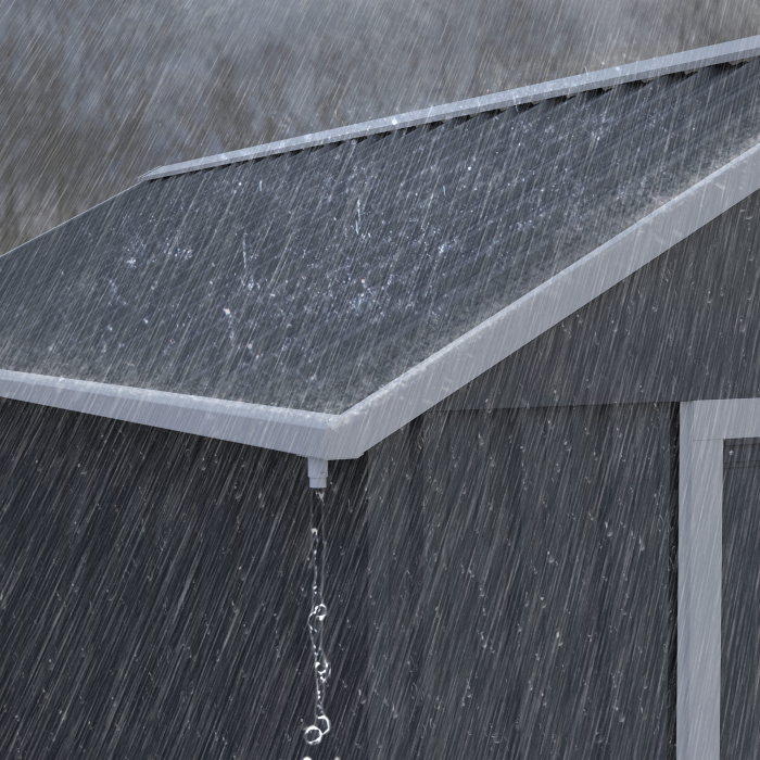  Magazie de Gradina din Otel Galvanizat si PP cu 4 Guri de Aerisire si Fereastra, 259x171x222 cm, Gri si Alb [8]