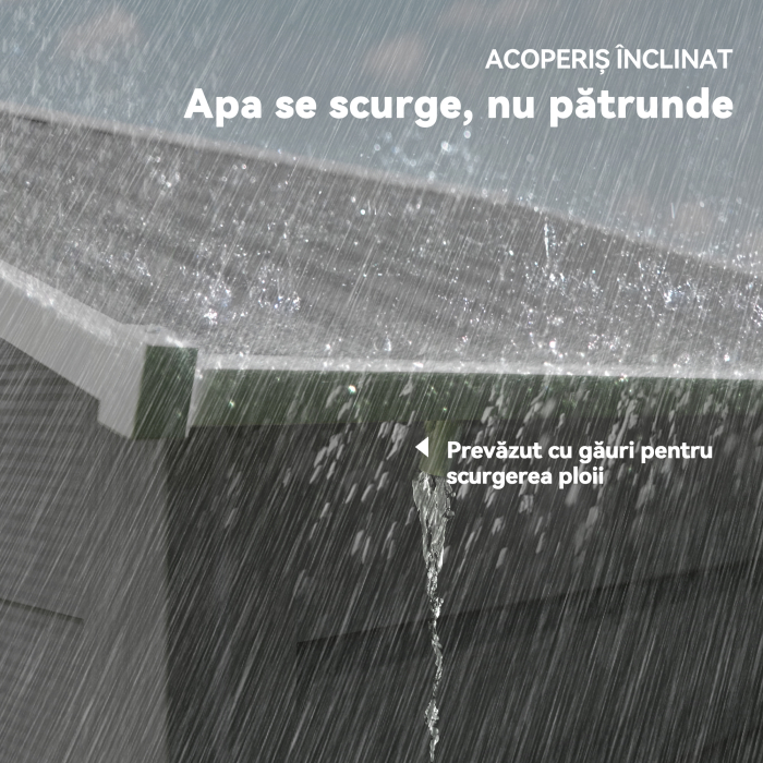  Magazie de Gradina, Suport pentru Unelte din Otel cu Usi Glisante si Orificii de Aerisire, 236x196x210cm, Maro [7]