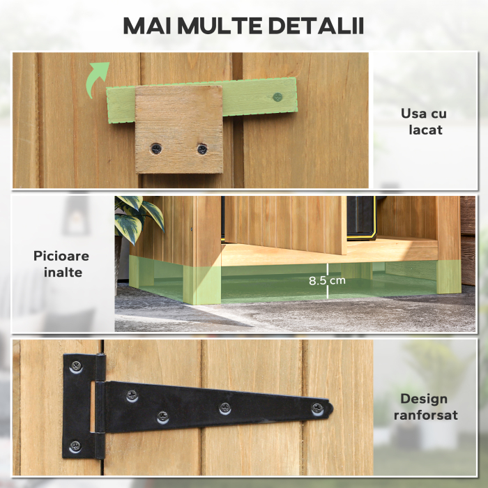  Magazie de Scule de Gradina din Lemn Impermeabila cu Usi si Rafturi, 77.5x54.2x179.5 cm [6]