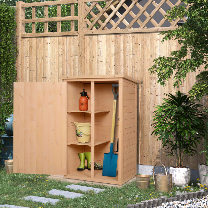  Magazie de Scule pentru Exterior din lemn de brad 75x56x115 cm [2]