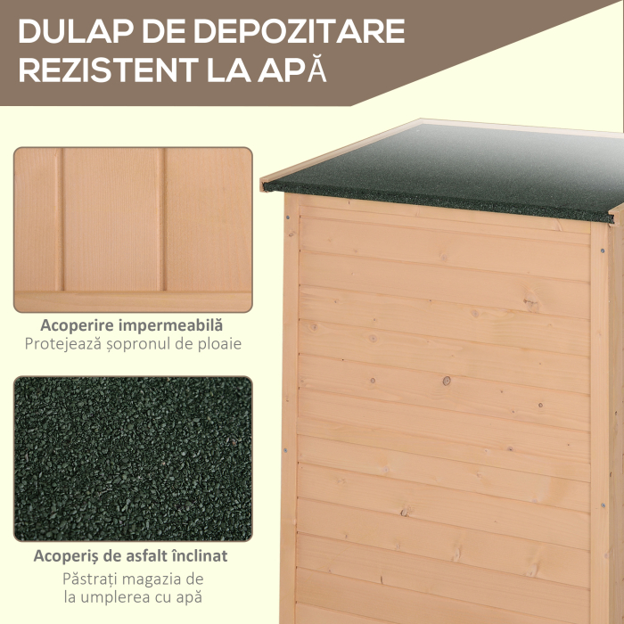  Magazie de Scule pentru Exterior din lemn de brad 75x56x115 cm [5]