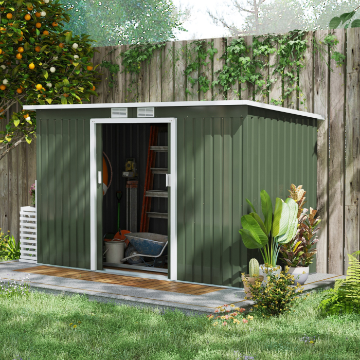  magazie pentru scule de gradina, 280x130x172cm, Verde deschis [2]