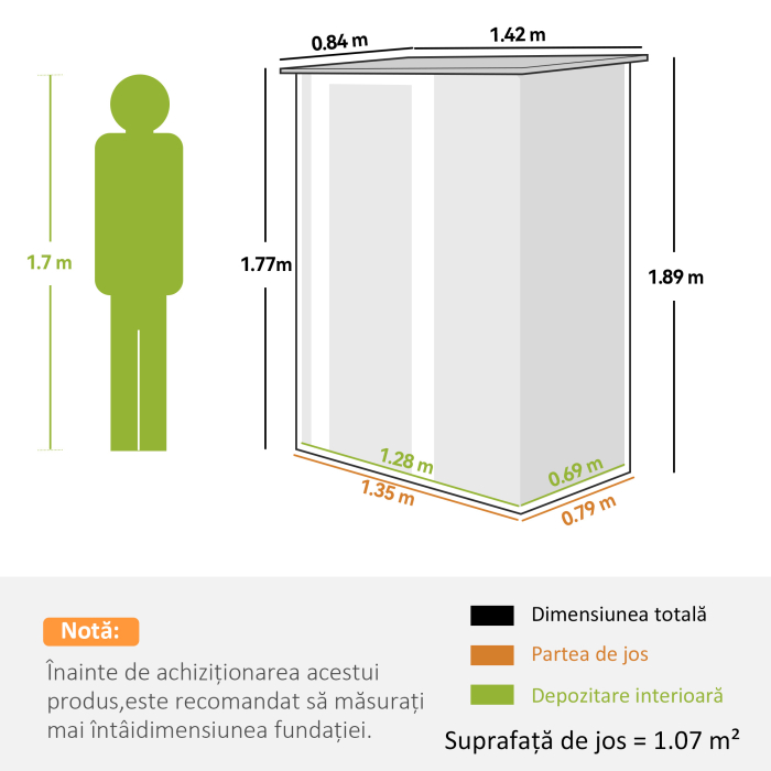  Magazie pentru Unelte Sopron din Otel Impermeabila 142x84x189cm [3]