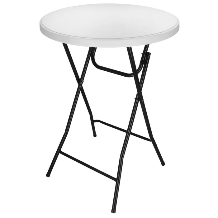 Masa catering pliabila rotunda tip cocktail, blat HDPE, cadru metal anticoroziv, max 20 kg, D80xH110 cm, alb [7]