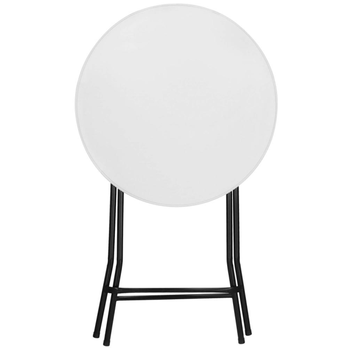 Masa catering pliabila rotunda tip cocktail, blat HDPE, cadru metal anticoroziv, max 20 kg, D80xH110 cm, alb [17]