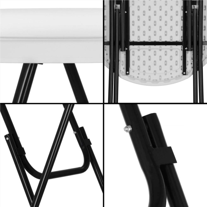 Masa catering pliabila rotunda tip cocktail, blat HDPE, cadru metal anticoroziv, max 20 kg, D80xH110 cm, alb [14]