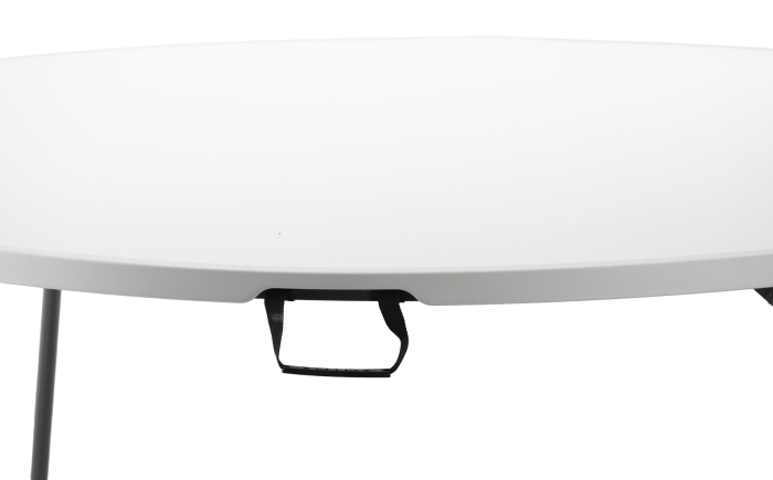 Masa catering rotunda pentru evenimente, pliabila, diametru 180 cm, HDPE, cadru metalic, alb [4]