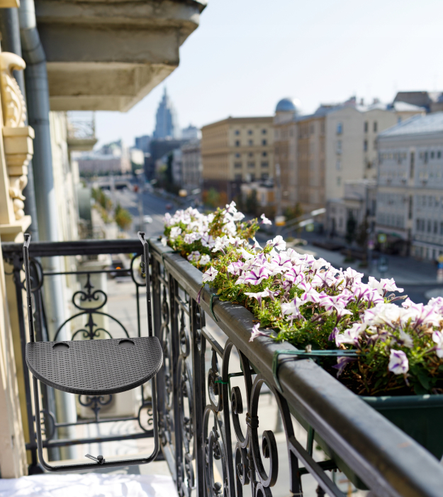 Masa balcon pliabila suspendabila, inaltime reglabila 73-84 cm, imitatie ratan, suport pahare, 64x60 cm, negru [6]