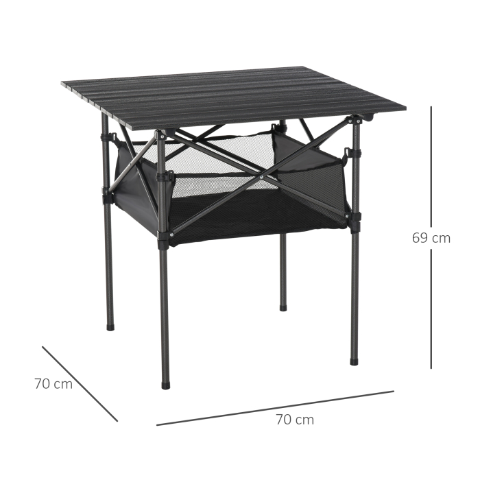  Masa de Camping Pliabila si Rulabila Outunny cu Geanta de Calatorie neagra [3]