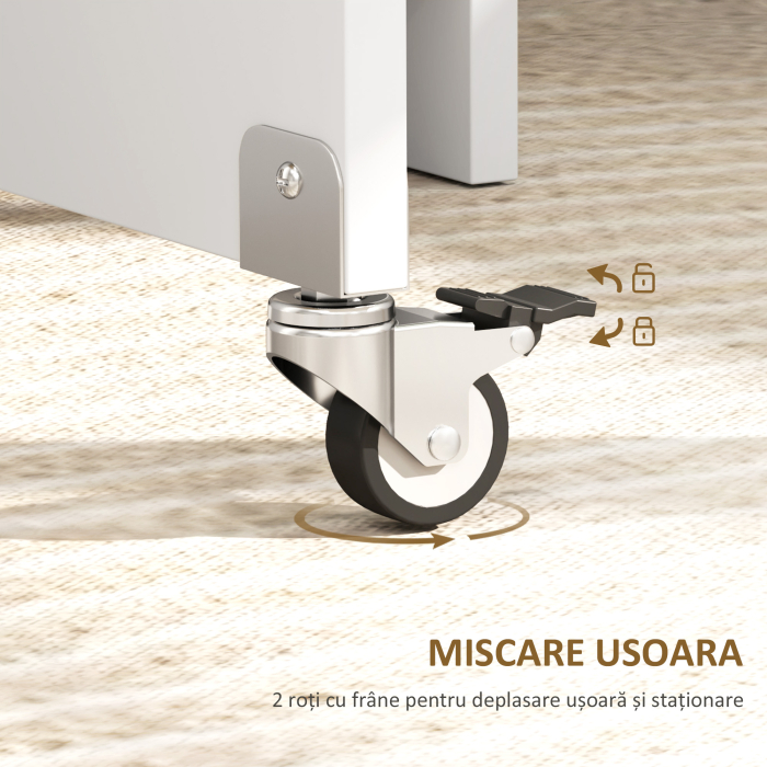  Masa de dining pliabila pentru 2-4 persoane cu 2 extensii, sertar si rafturi, stejar [6]