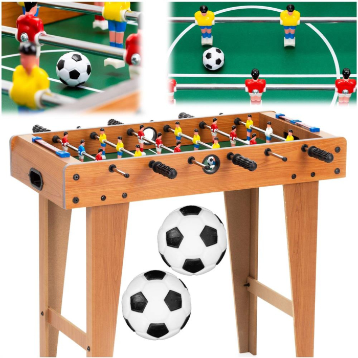 Masa fotbal copii 6 manere 18 jucatori structura mdf tabela, 69x35x62 cm, set complet, multicolor [16]