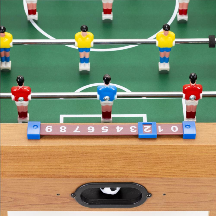 Masa fotbal copii 6 manere 18 jucatori structura mdf tabela, 69x35x62 cm, set complet, multicolor [11]