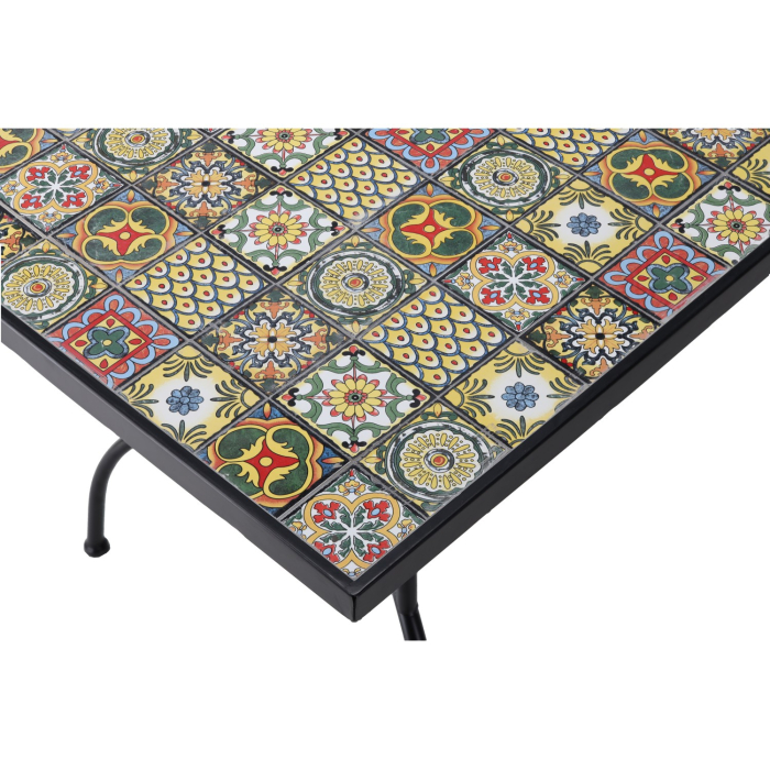Masa de gradina dreptunghiulara cu blat mozaic si cadru metalic, 150x80x74 cm [8]