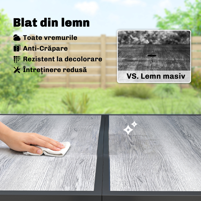  Masa de gradina exterior pentru 6 persoane, balcon pentru terasa, pentru dining in aer liber [5]