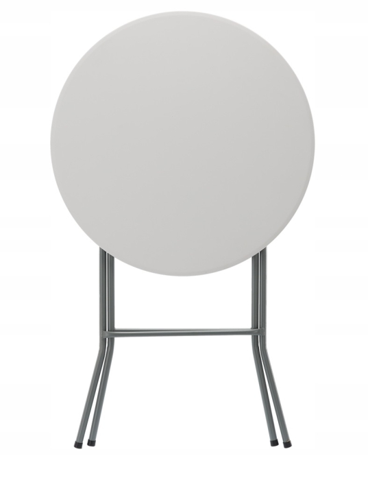 Masa gradina pliabila rotunda 80 cm, blat HDPE rezistent intemperii, cadru otel, D80xH110 cm, alb [3]