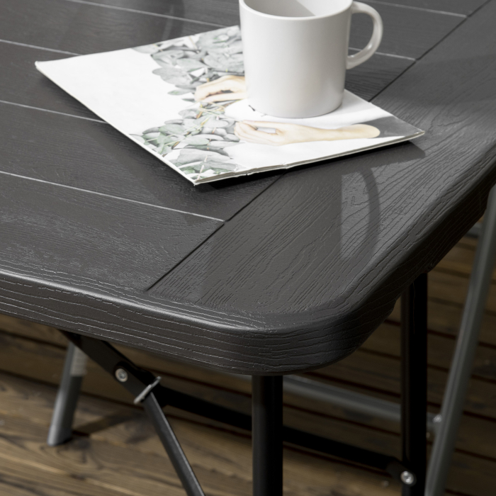  Masa de Gradina Pliabila pentru 6 Persoane, 180x75,5x73 cm, Gri inchis [9]